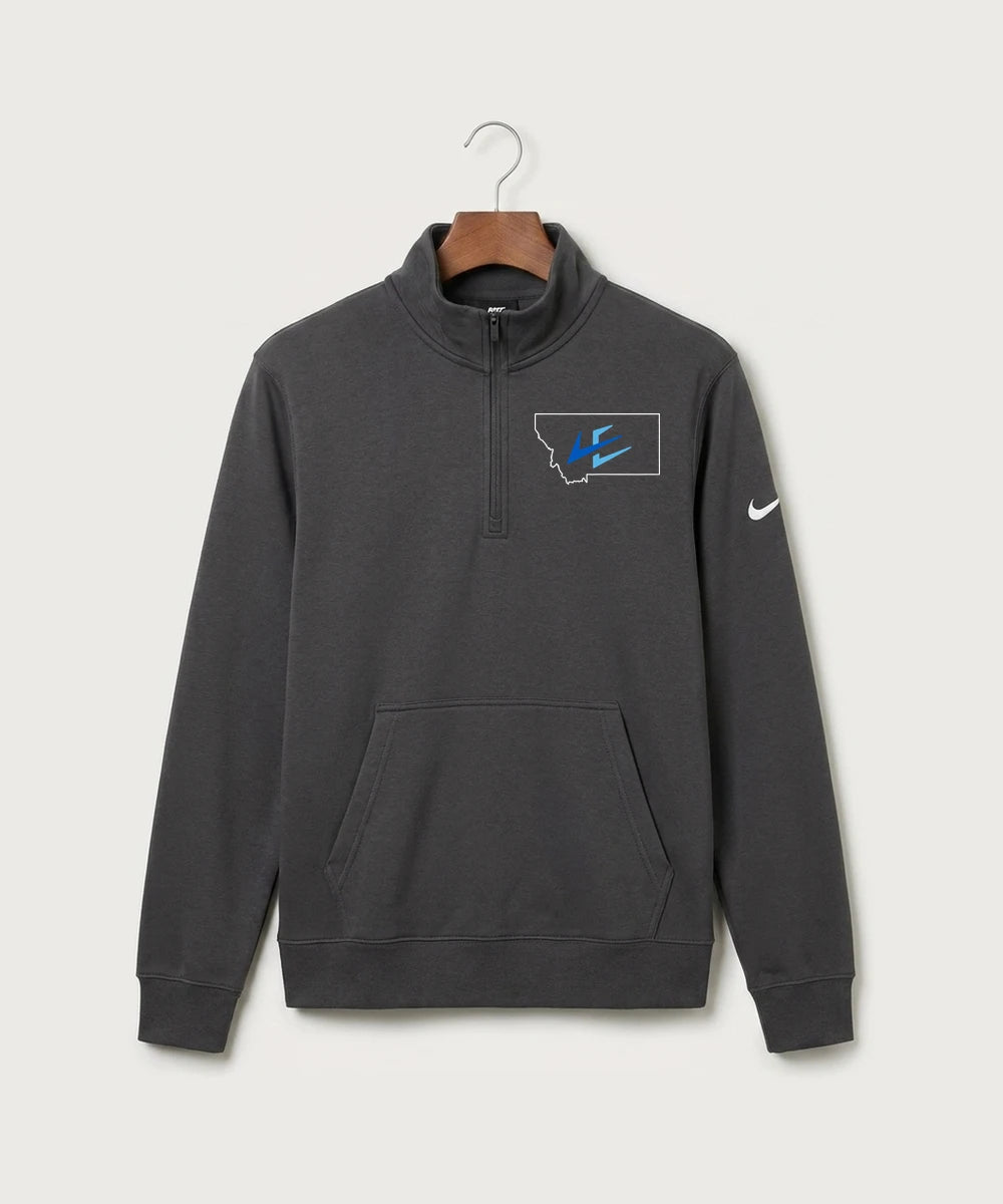 Leading Edge Montana Team Store - Anthracite Nike Club Fleece Sleeve Swoosh 1/2-Zip NKDX6718