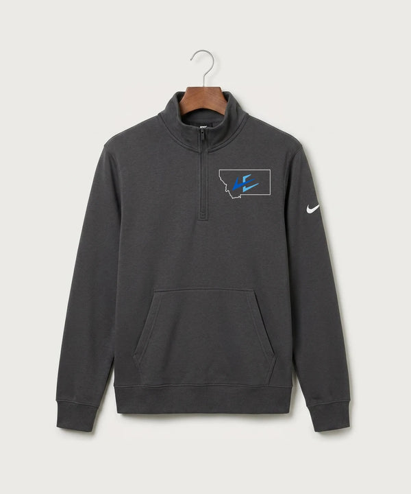 Leading Edge Montana Team Store - Anthracite Nike Club Fleece Sleeve Swoosh 1/2-Zip NKDX6718