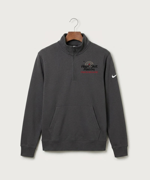 Heart Shot Ministry Archery Team Store - Anthracite Nike Club Fleece Sleeve Swoosh 1/2-Zip NKDX6718