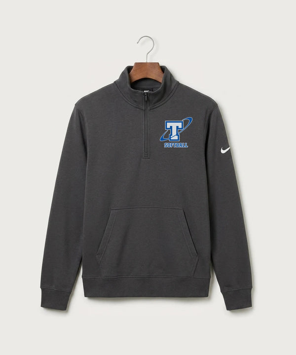Papillion La Vista South Titan Softball Team Store - Anthracite Nike Club Fleece Sleeve Swoosh 1/2-Zip NKDX6718