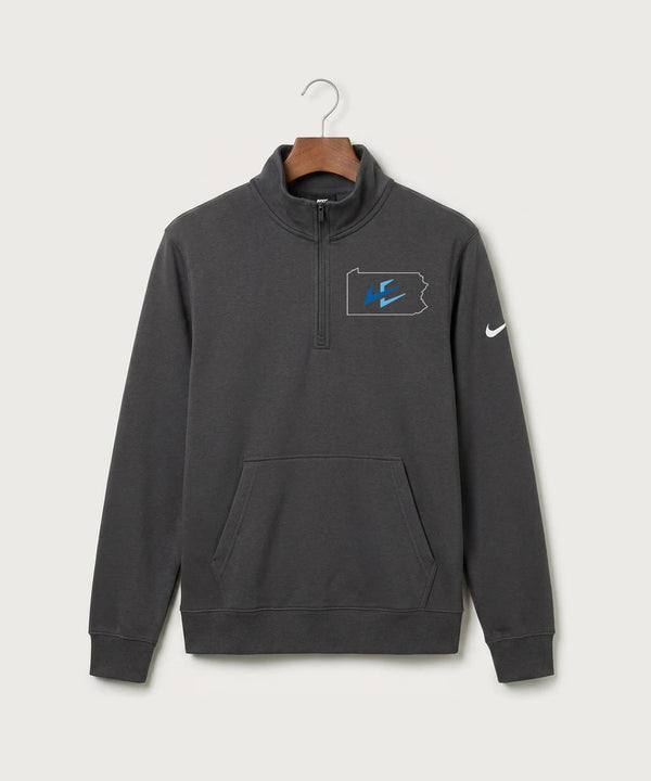 Leading Edge Pennsylvania Team Store - Anthracite Nike Club Fleece Sleeve Swoosh 1/2-Zip NKDX6718