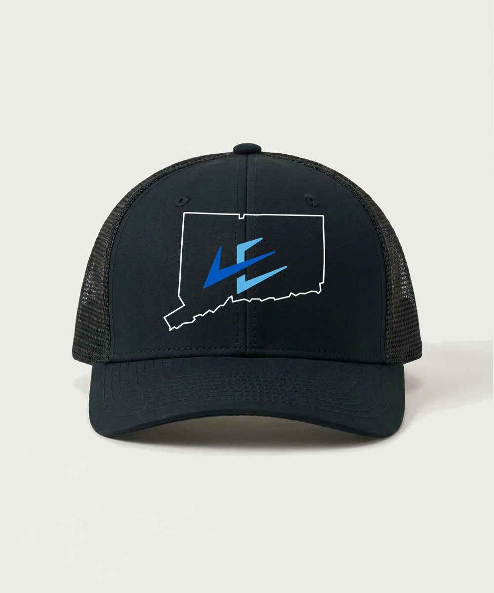 Leading Edge Connecticut Team Store - Black/ Black Sport-Tek Club Trucker Cap STC46