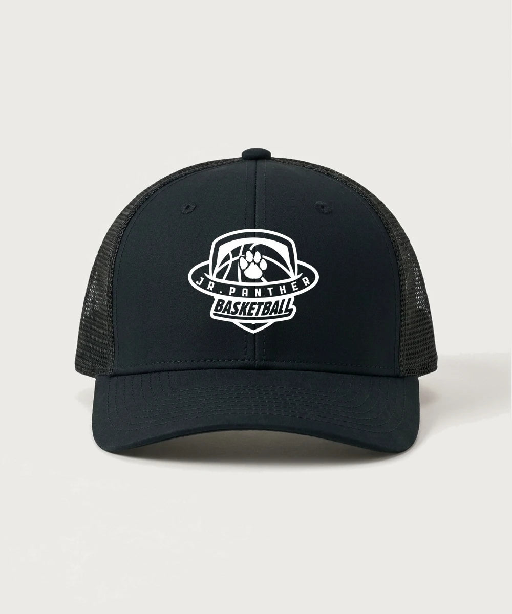 Jr Panther Basketball - Black/ Black Sport-Tek Club Trucker Cap STC46