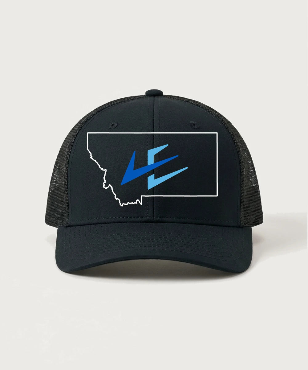 Leading Edge Montana Team Store - Black/ Black Sport-Tek Club Trucker Cap STC46