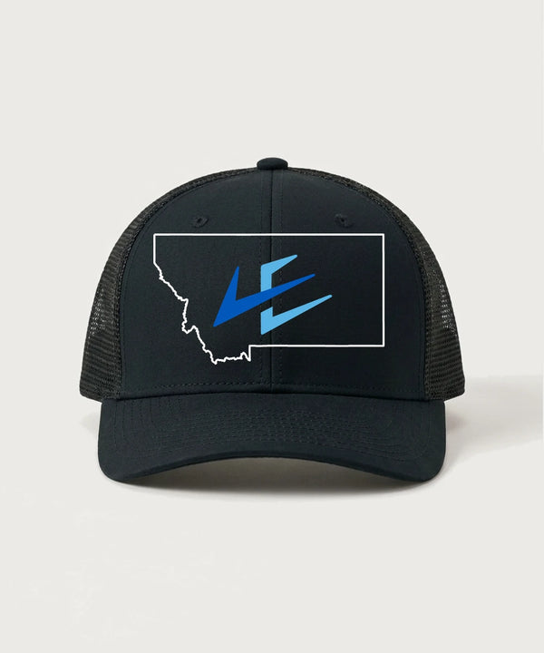 Leading Edge Montana Team Store - Black/ Black Sport-Tek Club Trucker Cap STC46