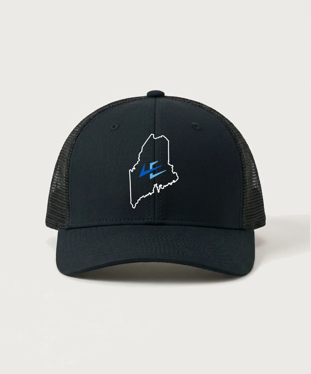 Leading Edge Maine Team Store - Black/ Black Sport-Tek Club Trucker Cap STC46