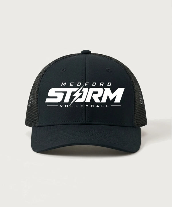Medford Storm High School Volleyball Team Store - Black/ Black Sport-Tek Club Trucker Cap STC46