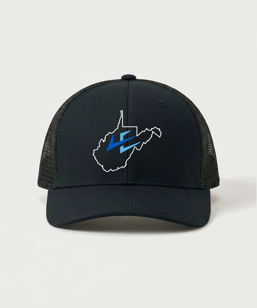 Leading Edge West Virginia Team Store - Black/ Black Sport-Tek Club Trucker Cap STC46