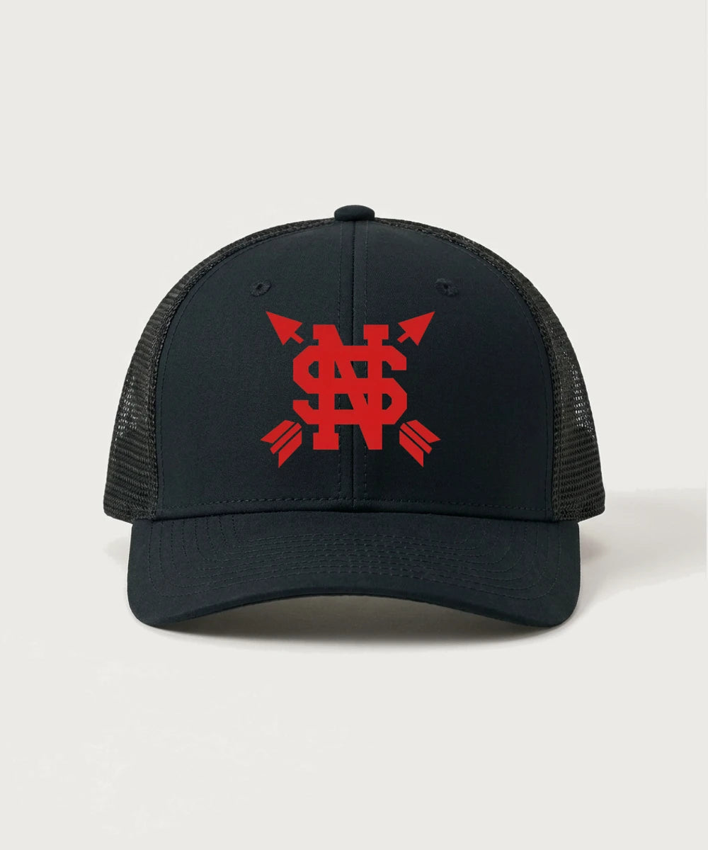 Lancer Archer Club Archery Team Store - Black/ Black Sport-Tek Club Trucker Cap STC46