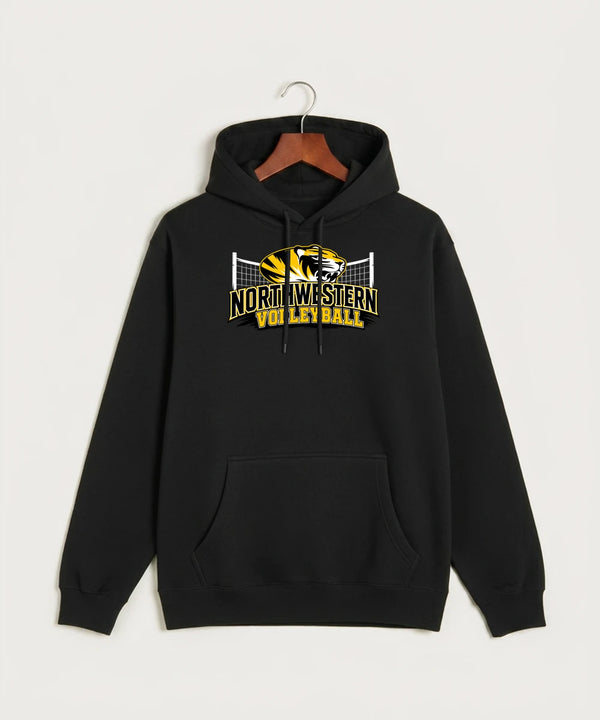 Northwestern Volleyball - Black Hoodie Value - Full Front