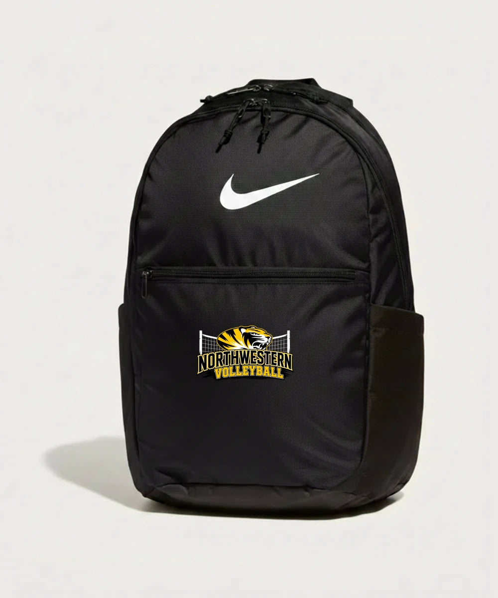 Northwestern Volleyball - Black Nike Brasilia Medium Backpack NKDH7709