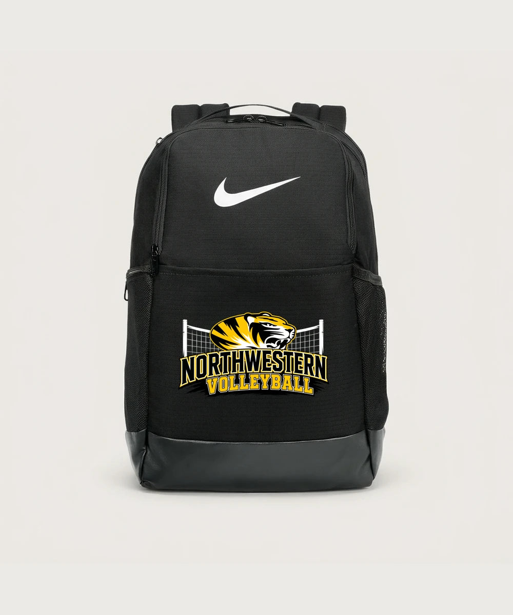 Northwestern Volleyball - Black Nike Brasilia Medium Backpack NKDH7709