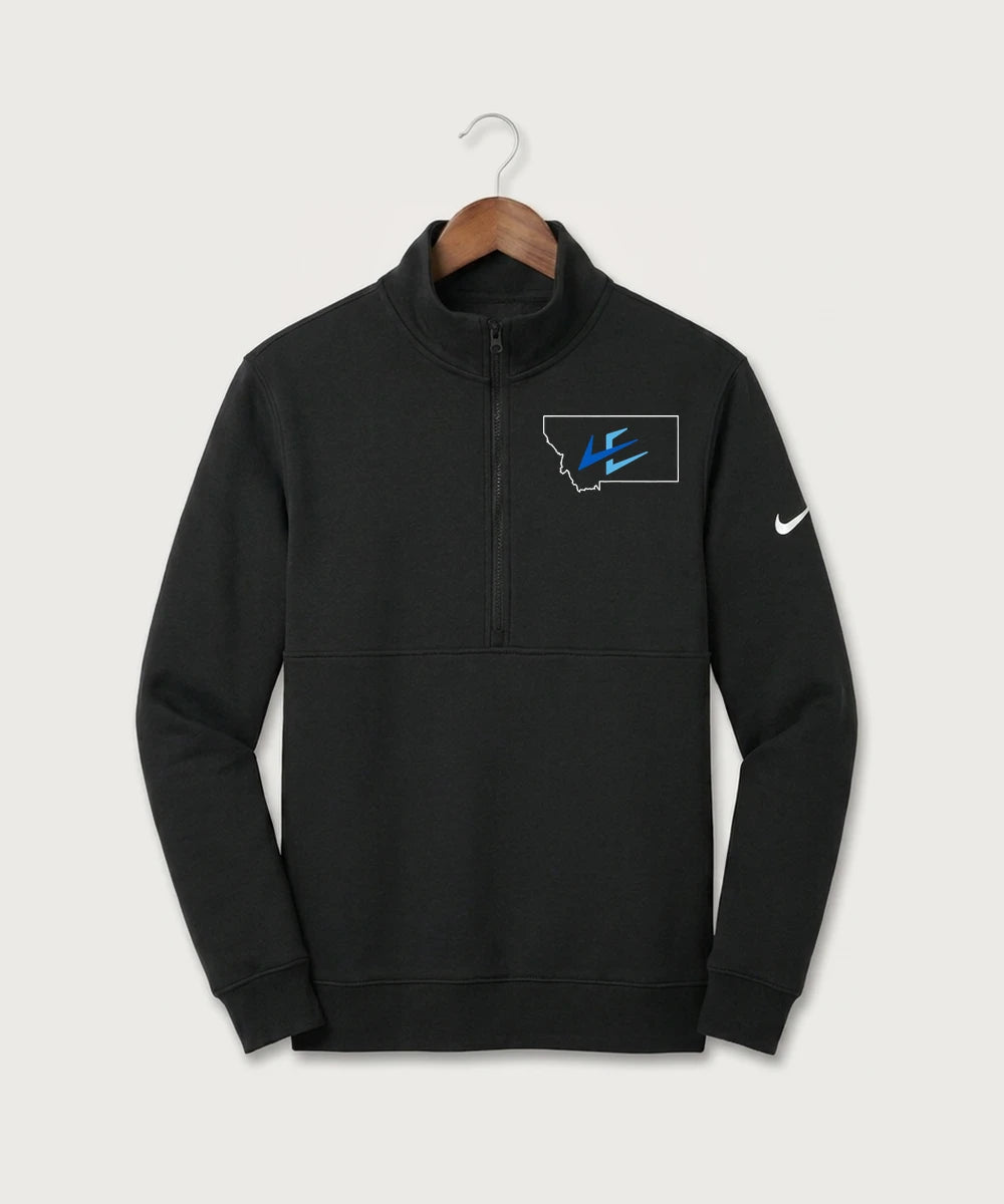 Leading Edge Montana Team Store - Black Nike Club Fleece Sleeve Swoosh 1/2-Zip NKDX6718