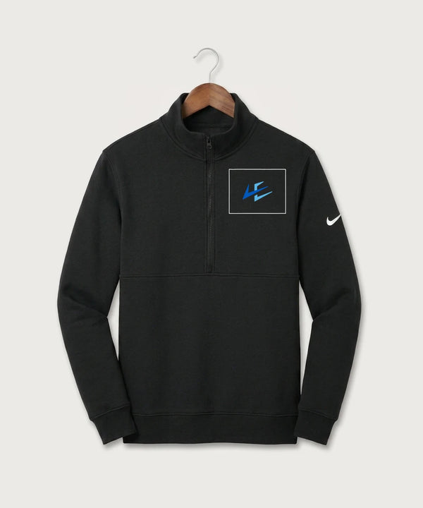 Leading Edge Wyoming Team Store - Black Nike Club Fleece Sleeve Swoosh 1/2-Zip NKDX6718