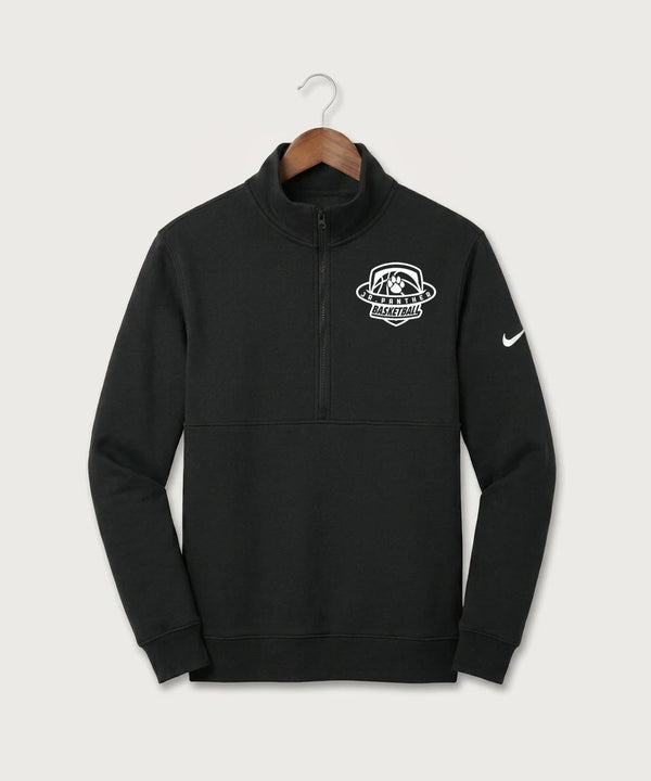 Jr Panther Basketball - Black Nike Club Fleece Sleeve Swoosh 1/2-Zip NKDX6718