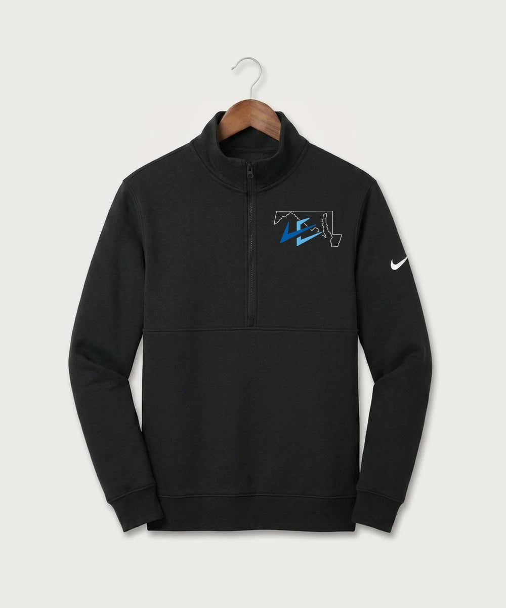 Leading Edge Maryland Team Store - Black Nike Club Fleece Sleeve Swoosh 1/2-Zip NKDX6718