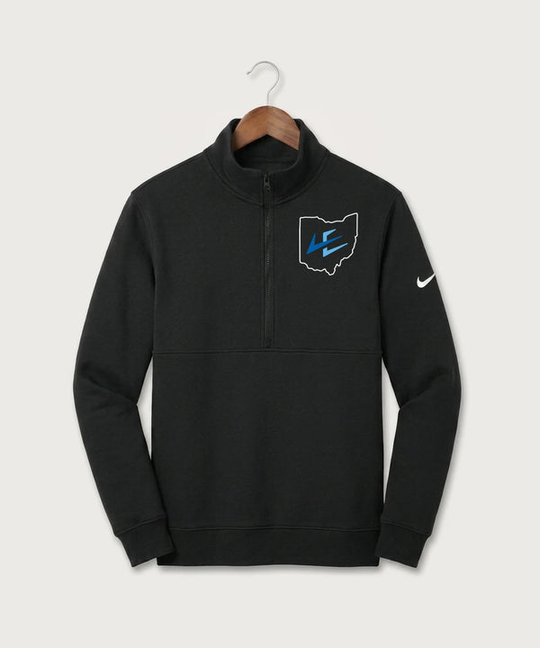 Leading Edge Ohio Team Store - Black Nike Club Fleece Sleeve Swoosh 1/2-Zip NKDX6718