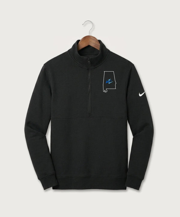 Leading Edge Alabama Team Store - Black Nike Club Fleece Sleeve Swoosh 1/2-Zip NKDX6718