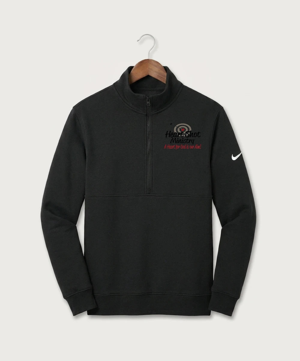 Heart Shot Ministry Archery Team Store - Black Nike Club Fleece Sleeve Swoosh 1/2-Zip NKDX6718