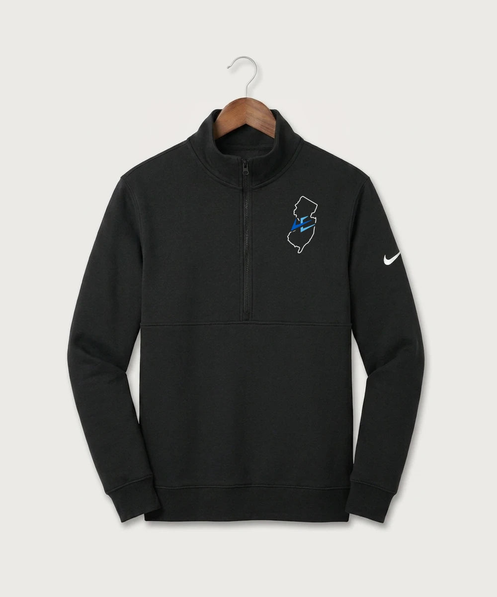Leading Edge New Jersey Team Store - Black Nike Club Fleece Sleeve Swoosh 1/2-Zip NKDX6718