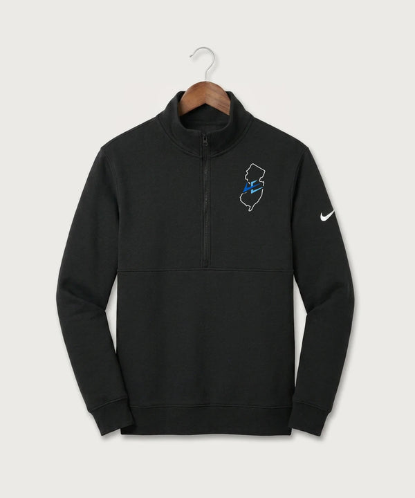 Leading Edge New Jersey Team Store - Black Nike Club Fleece Sleeve Swoosh 1/2-Zip NKDX6718