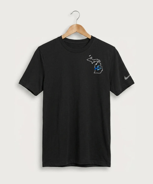 Leading Edge Michigan Team Store - Black Nike Swoosh Sleeve rLegend Tee NKDX8730