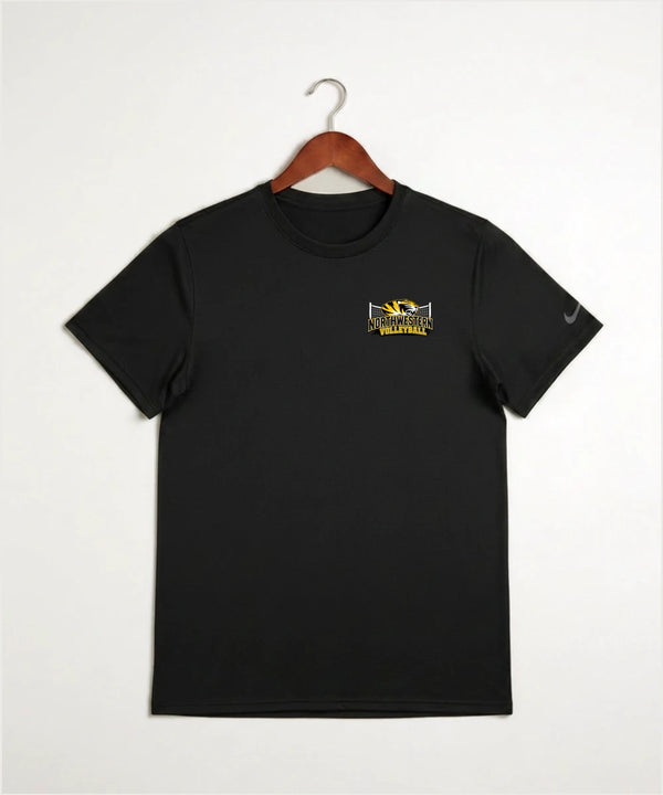 Northwestern Volleyball - Black Nike Swoosh Sleeve rLegend Tee NKDX8730