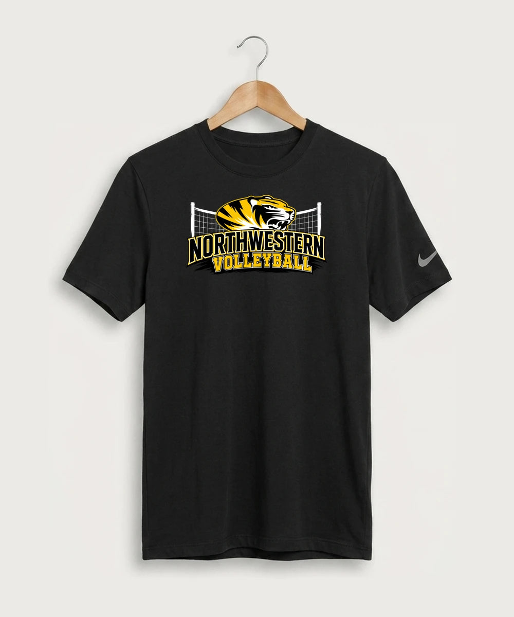 Northwestern Volleyball - Black Nike Swoosh Sleeve rLegend Tee NKDX8730