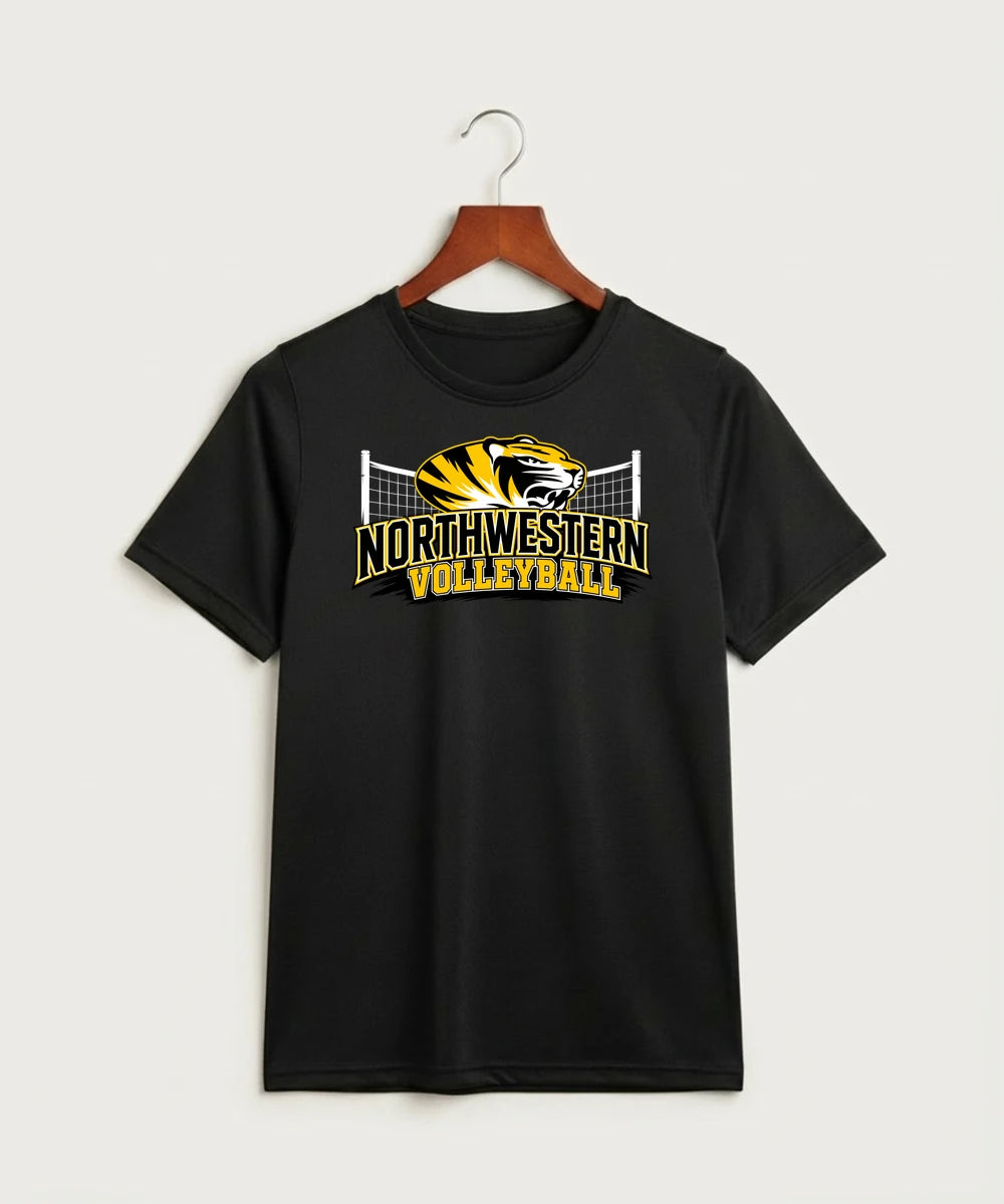 Northwestern Volleyball - Black Nike Youth Swoosh Sleeve rLegend Tee NKDX8787