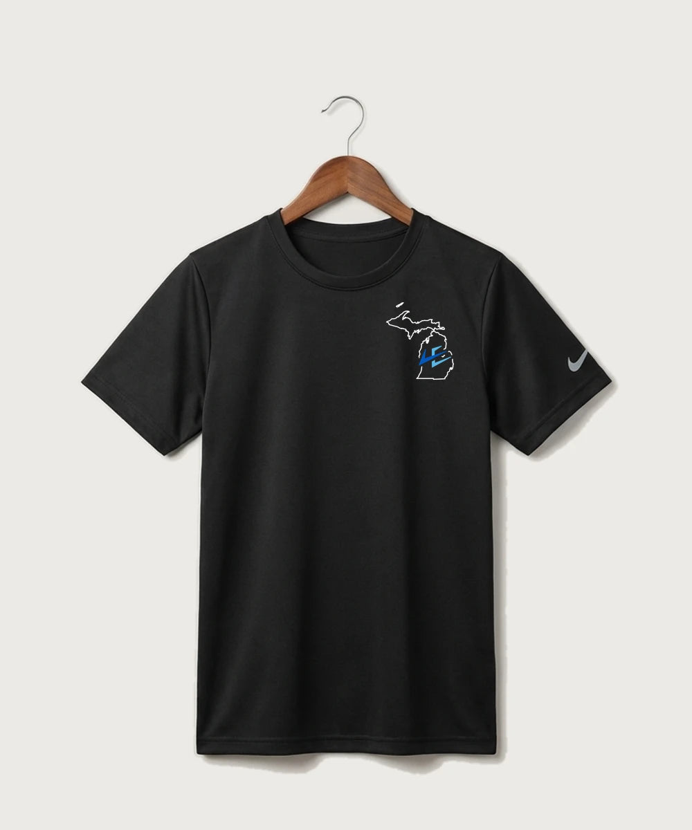 Leading Edge Michigan Team Store - Black Nike Youth Swoosh Sleeve rLegend Tee NKDX8787