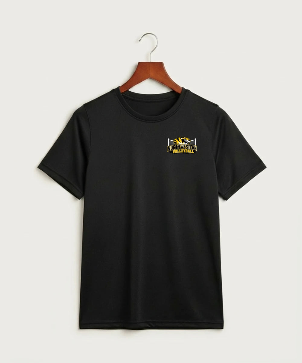 Northwestern Volleyball - Black Nike Youth Swoosh Sleeve rLegend Tee NKDX8787