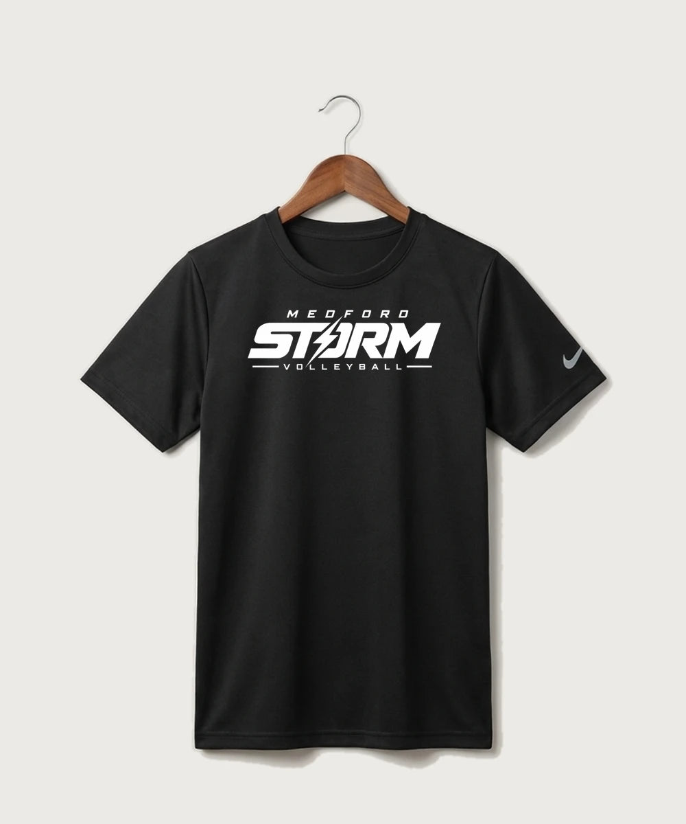 Medford Storm High School Volleyball Team Store - Black Nike Youth Swoosh Sleeve rLegend Tee NKDX8787