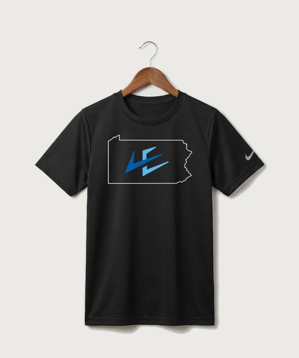 Leading Edge Pennsylvania Team Store - Black Nike Youth Swoosh Sleeve rLegend Tee NKDX8787