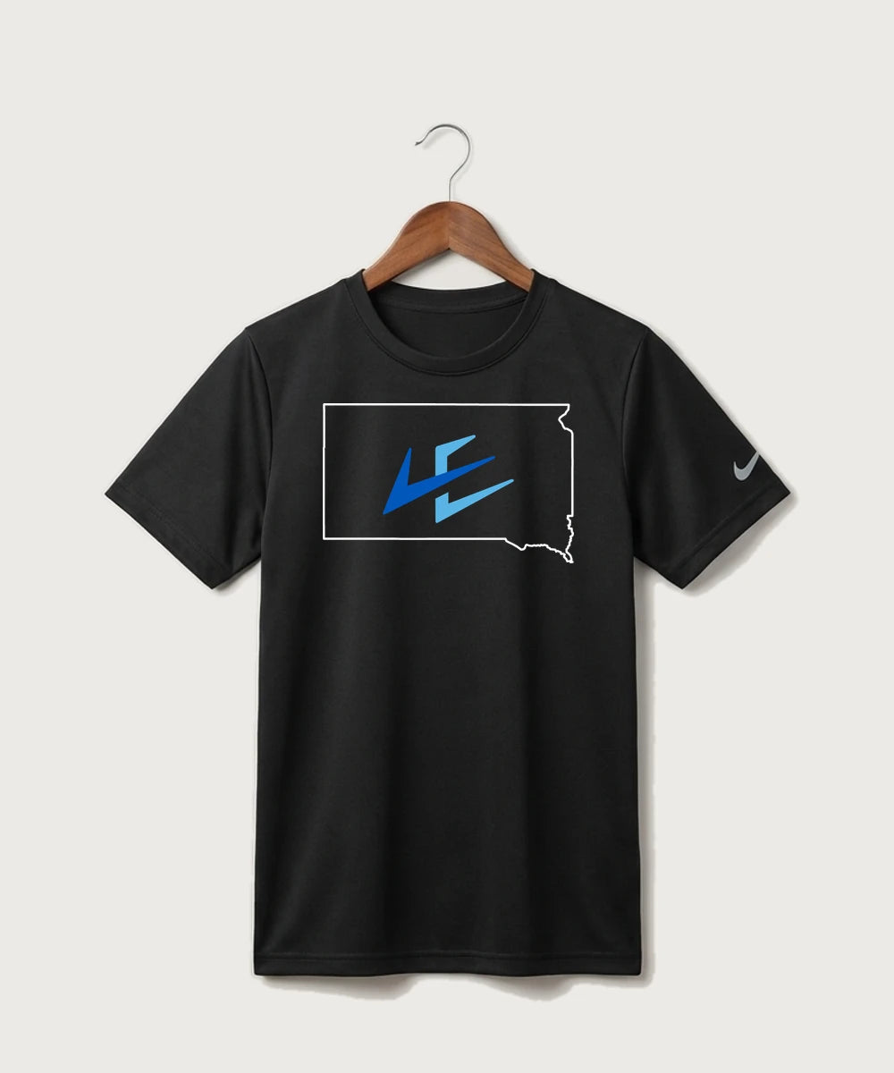 Leading Edge South Dakota Team Store - Black Nike Youth Swoosh Sleeve rLegend Tee NKDX8787