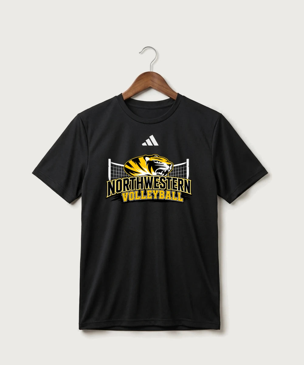 Northwestern Volleyball - Black/ White Men's Pregame T-Shirt