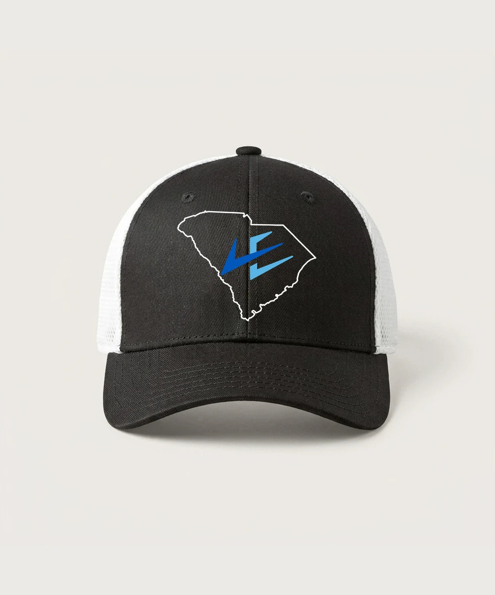 Leading Edge South Carolina Team Store - Black/ White New Era - Stretch Mesh Cap. NE1020