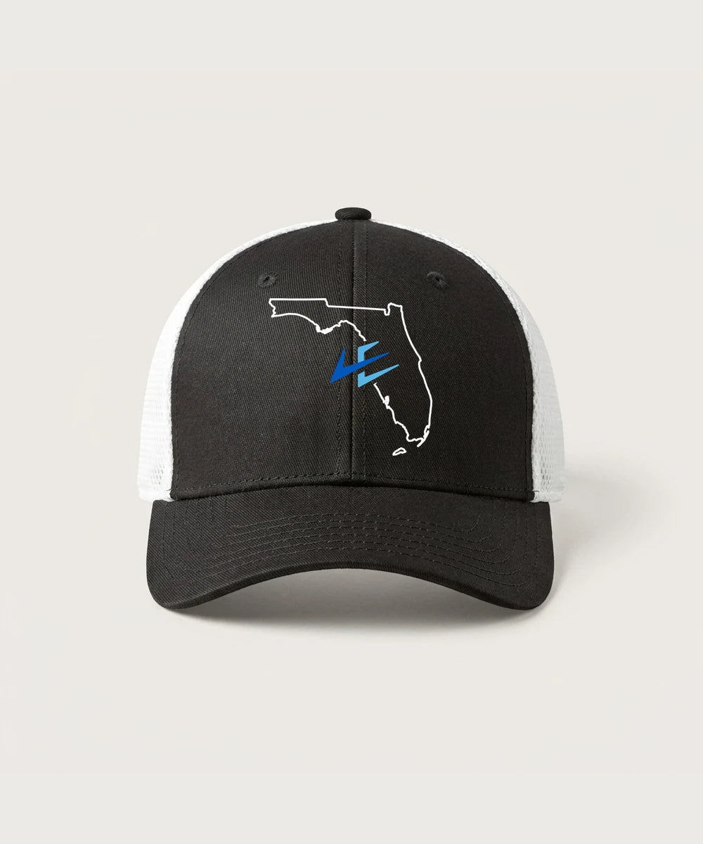 Leading Edge Florida Team Store - Black/ White New Era - Stretch Mesh Cap. NE1020