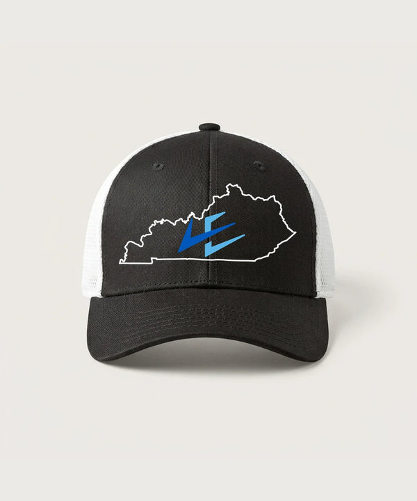 Leading Edge Kentucky Team Store - Black/ White New Era - Stretch Mesh Cap. NE1020