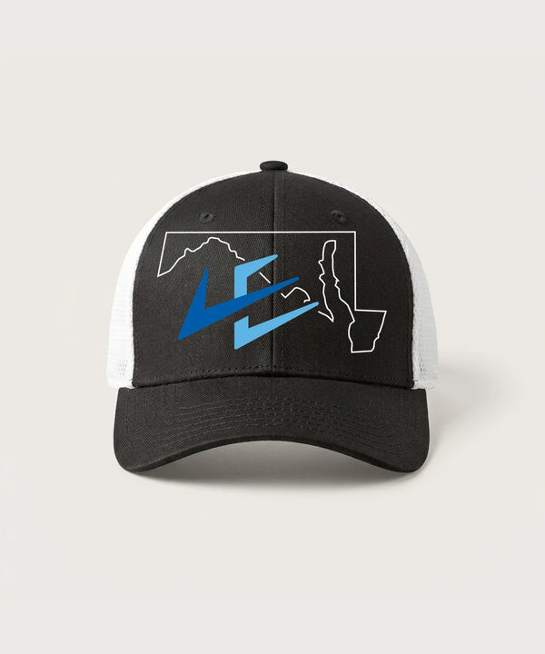 Leading Edge Maryland Team Store - Black/ White New Era - Stretch Mesh Cap. NE1020