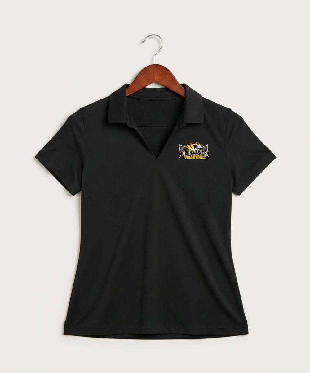 Northwestern Volleyball - Black Polo - Left Chest
