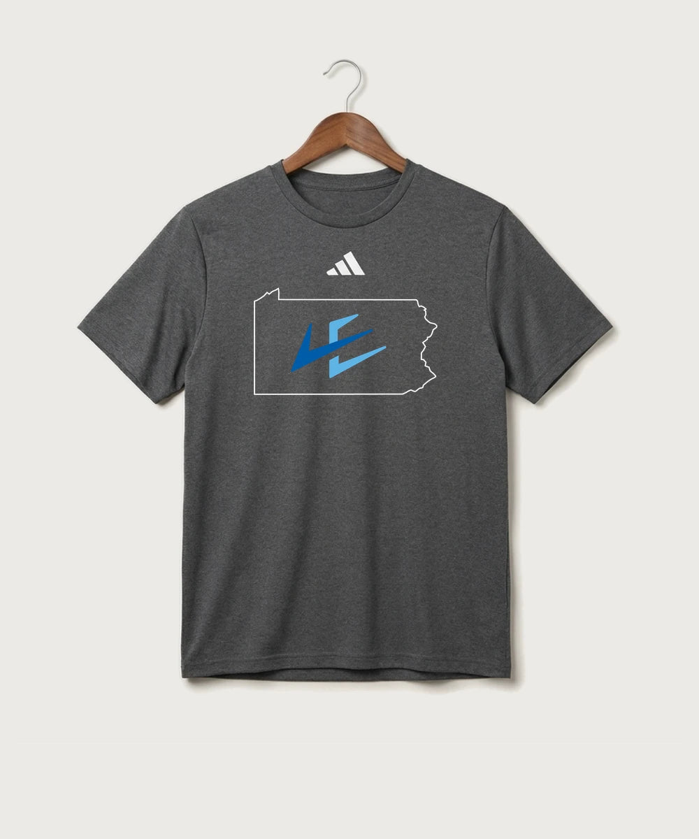Leading Edge Pennsylvania Team Store - Dark Grey Heather/ White Men's Pregame T-Shirt