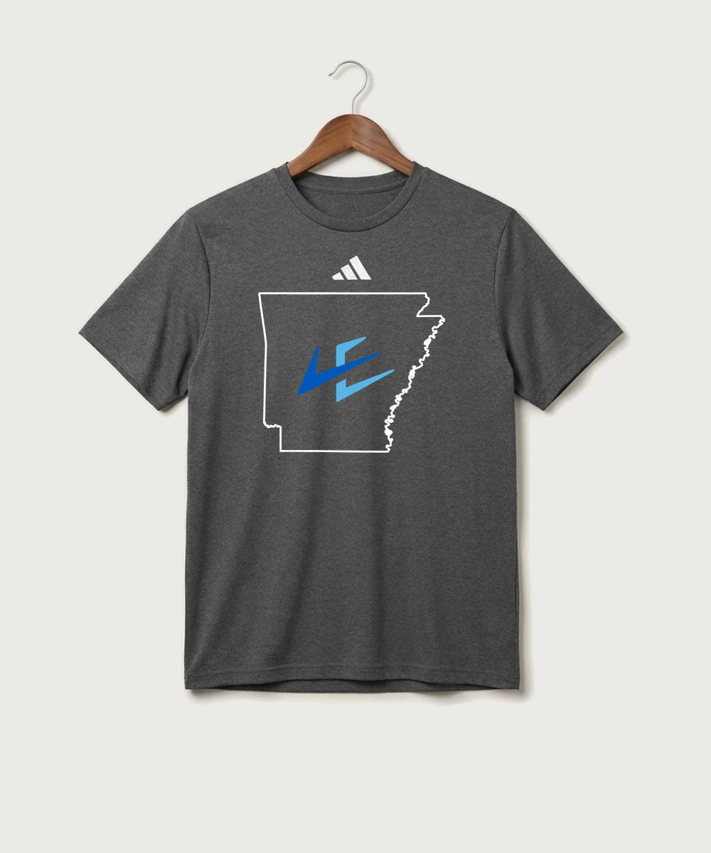 Leading Edge Arkansas Team Store - Dark Grey Heather/ White Men's Pregame T-Shirt