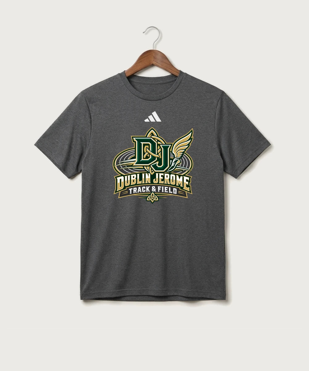 Dublin Jerome Track & Field Team Store - Dark Grey Heather/ White Men's Pregame T-Shirt