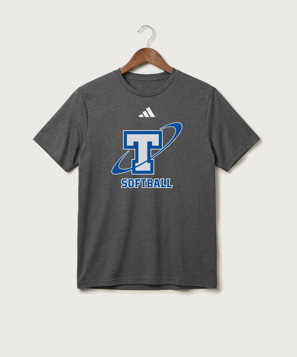 Papillion La Vista South Titan Softball Team Store - Dark Grey Heather/ White Men's Pregame T-Shirt