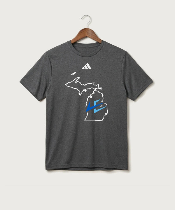 Leading Edge Michigan Team Store - Dark Grey Heather/ White Men's Pregame T-Shirt