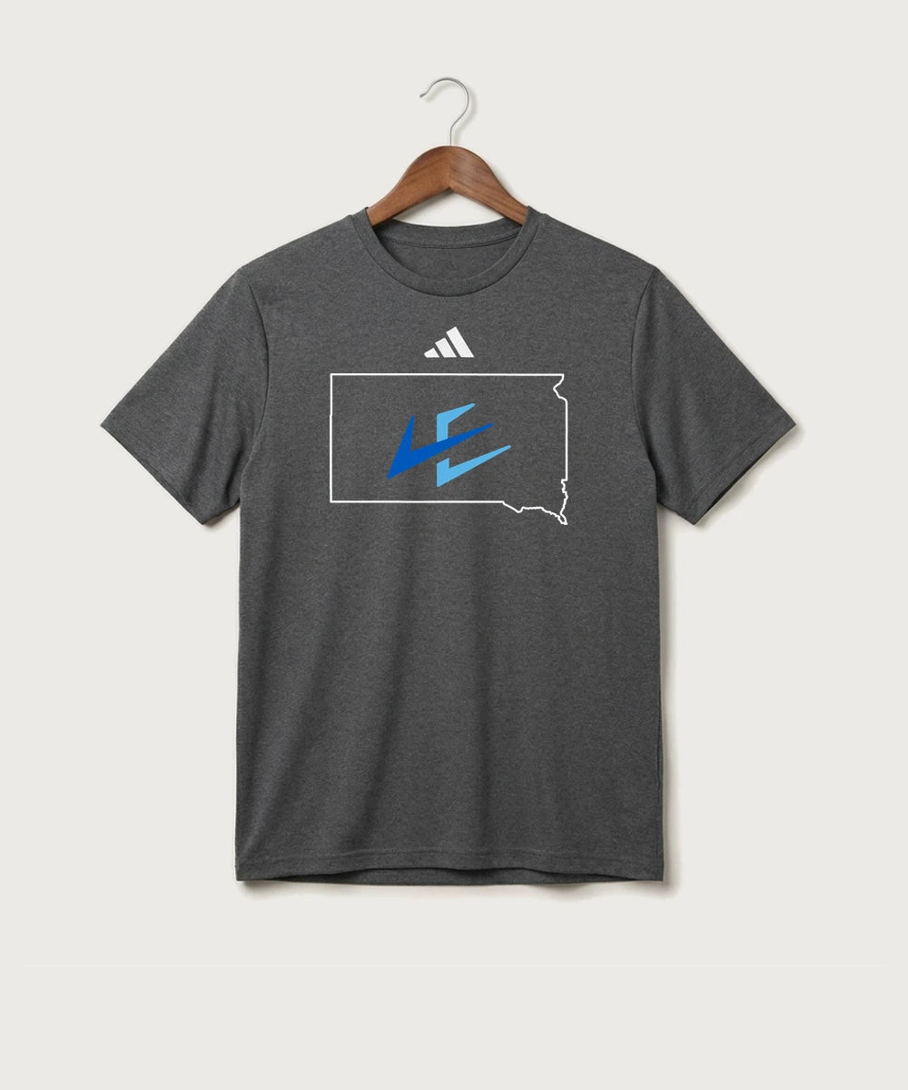 Leading Edge South Dakota Team Store - Dark Grey Heather/ White Men's Pregame T-Shirt
