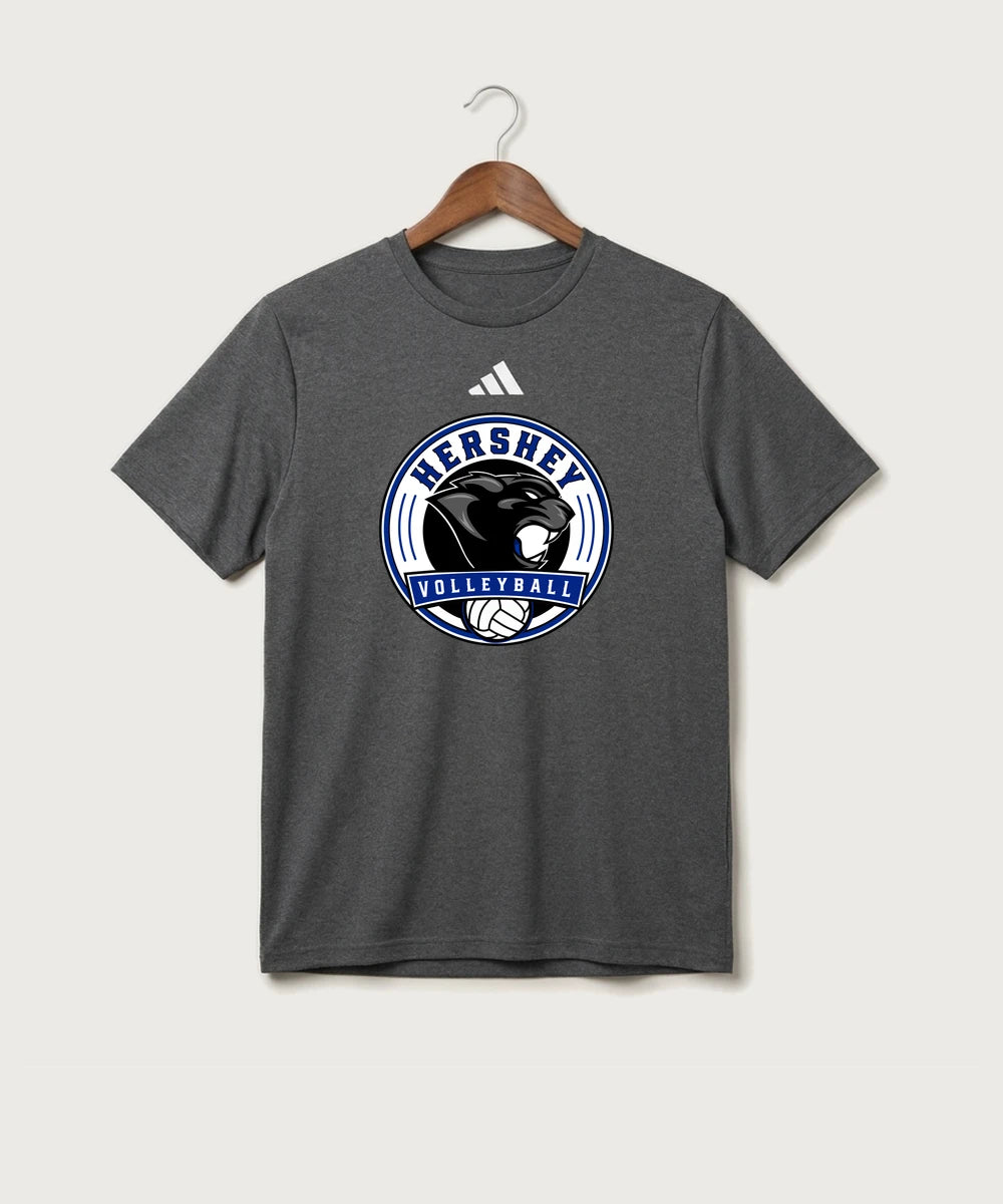 Hershey High School Volleyball Team Store - Dark Grey Heather/ White Men's Pregame T-Shirt