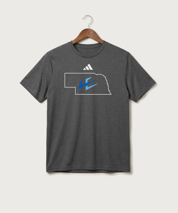 Leading Edge Nebraska Team Store - Dark Grey Heather/ White Men's Pregame T-Shirt
