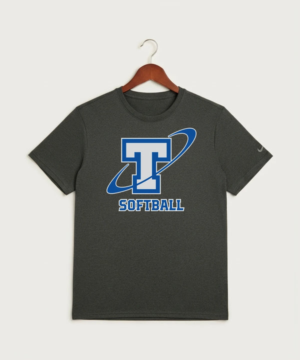 Papillion La Vista South Titan Softball Team Store - Dark Smoke Heather Nike Swoosh Sleeve rLegend Tee NKDX8730