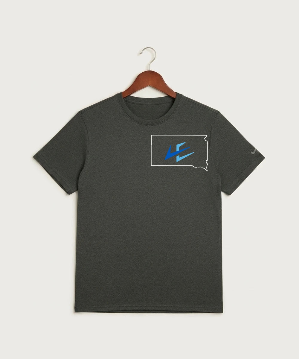 Leading Edge South Dakota Team Store - Dark Smoke Heather Nike Swoosh Sleeve rLegend Tee NKDX8730